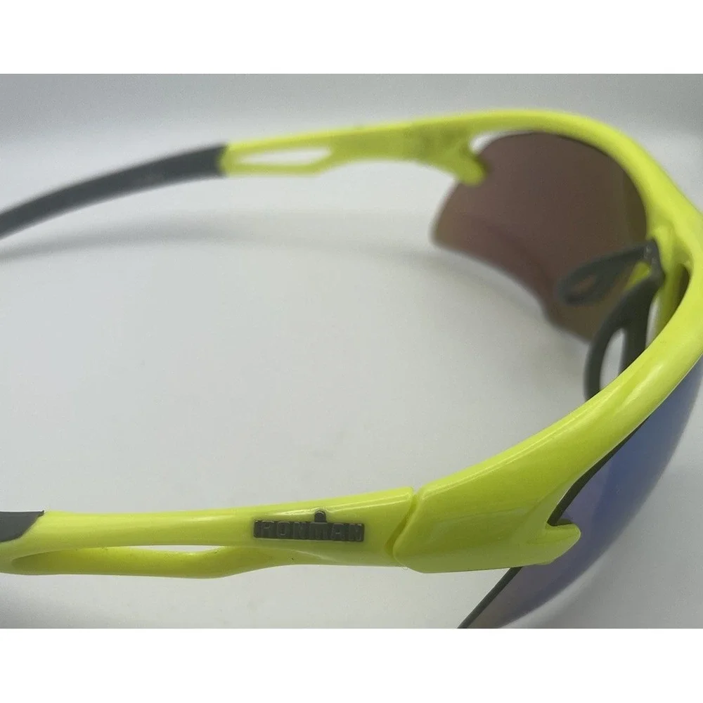 Ironman Sport wrap Sunglasses Neon Green‎ Mirrored Shield Running Cycling